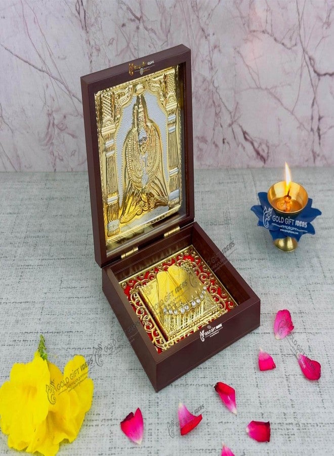GoldGiftIdeas إطار صور تولجا بهافاني مطلي بالذهب عيار 24 قيراطًا مع شاران بادوكا (مربع) من جولد جيفت آيدياز، هدية تذكارية، إطار تمثال تولجا بهافاني للمنزل، هدية للمناسبات - Image 3
